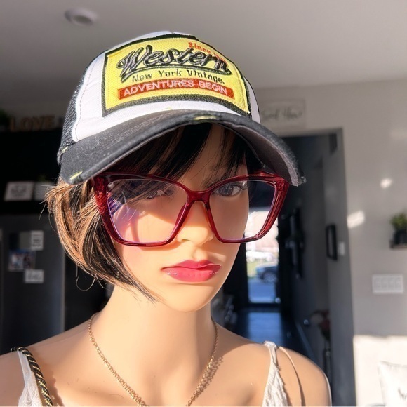 💋NWT Red Stylish Oversized Anti-Blue Light Glasses 👓 - Picture 1 of 10